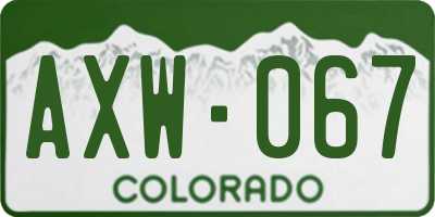 CO license plate AXW067