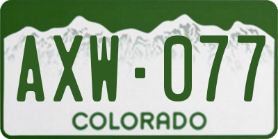 CO license plate AXW077