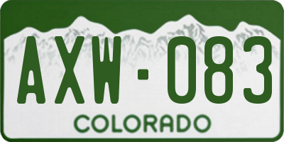 CO license plate AXW083