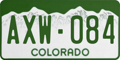 CO license plate AXW084