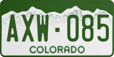 CO license plate AXW085