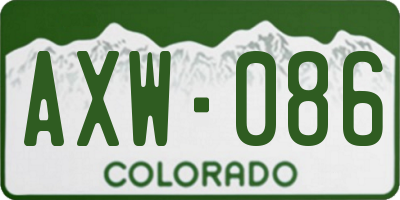 CO license plate AXW086