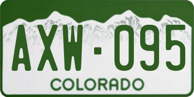 CO license plate AXW095