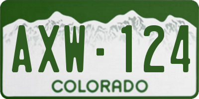 CO license plate AXW124
