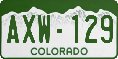 CO license plate AXW129