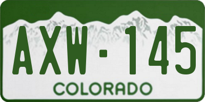 CO license plate AXW145