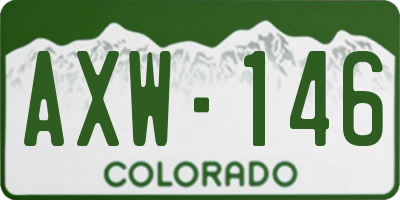 CO license plate AXW146