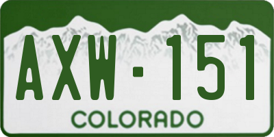CO license plate AXW151