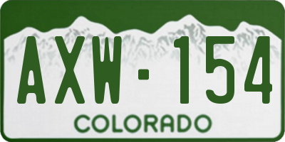 CO license plate AXW154