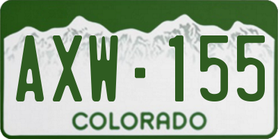 CO license plate AXW155