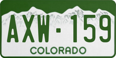 CO license plate AXW159