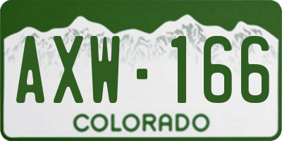 CO license plate AXW166