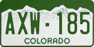 CO license plate AXW185