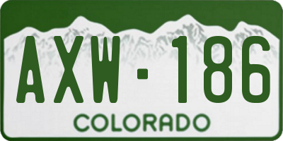 CO license plate AXW186