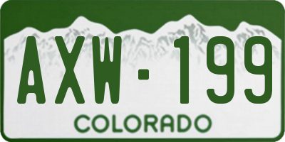 CO license plate AXW199