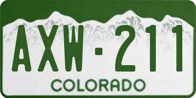 CO license plate AXW211
