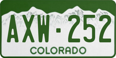 CO license plate AXW252