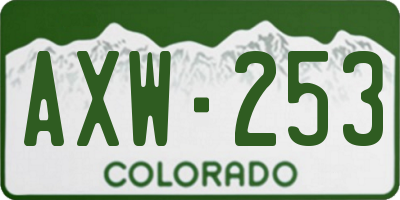 CO license plate AXW253