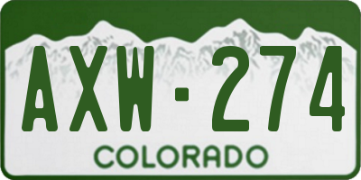 CO license plate AXW274