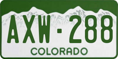 CO license plate AXW288