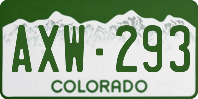 CO license plate AXW293