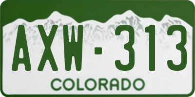 CO license plate AXW313