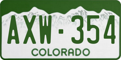 CO license plate AXW354