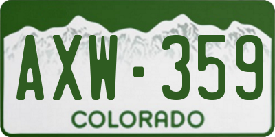 CO license plate AXW359