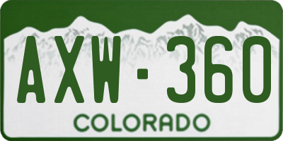 CO license plate AXW360