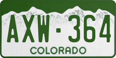 CO license plate AXW364