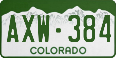 CO license plate AXW384