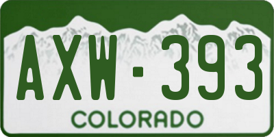 CO license plate AXW393