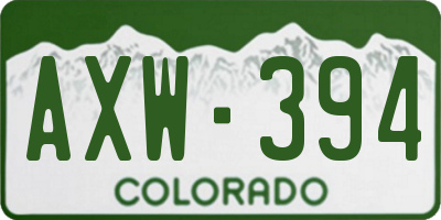 CO license plate AXW394