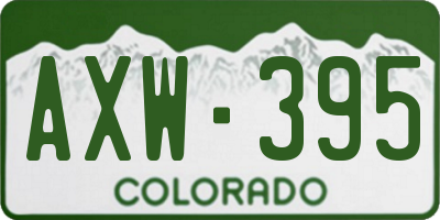 CO license plate AXW395
