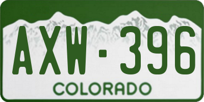 CO license plate AXW396