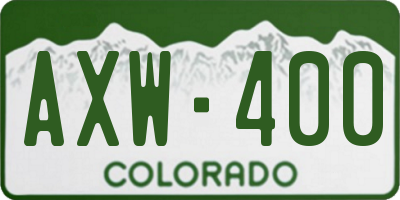 CO license plate AXW400