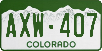 CO license plate AXW407