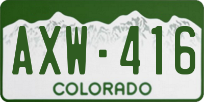CO license plate AXW416