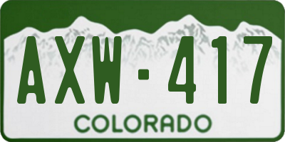 CO license plate AXW417
