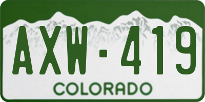 CO license plate AXW419