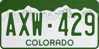 CO license plate AXW429