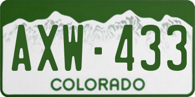 CO license plate AXW433