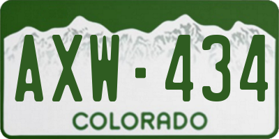 CO license plate AXW434
