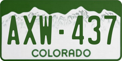 CO license plate AXW437