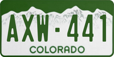 CO license plate AXW441