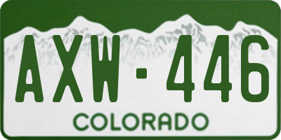 CO license plate AXW446