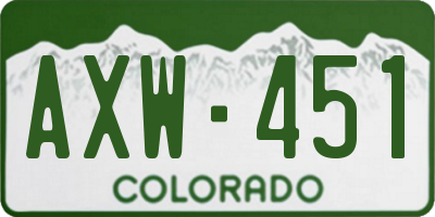 CO license plate AXW451