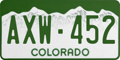 CO license plate AXW452