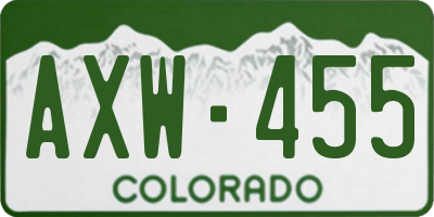 CO license plate AXW455