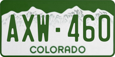 CO license plate AXW460